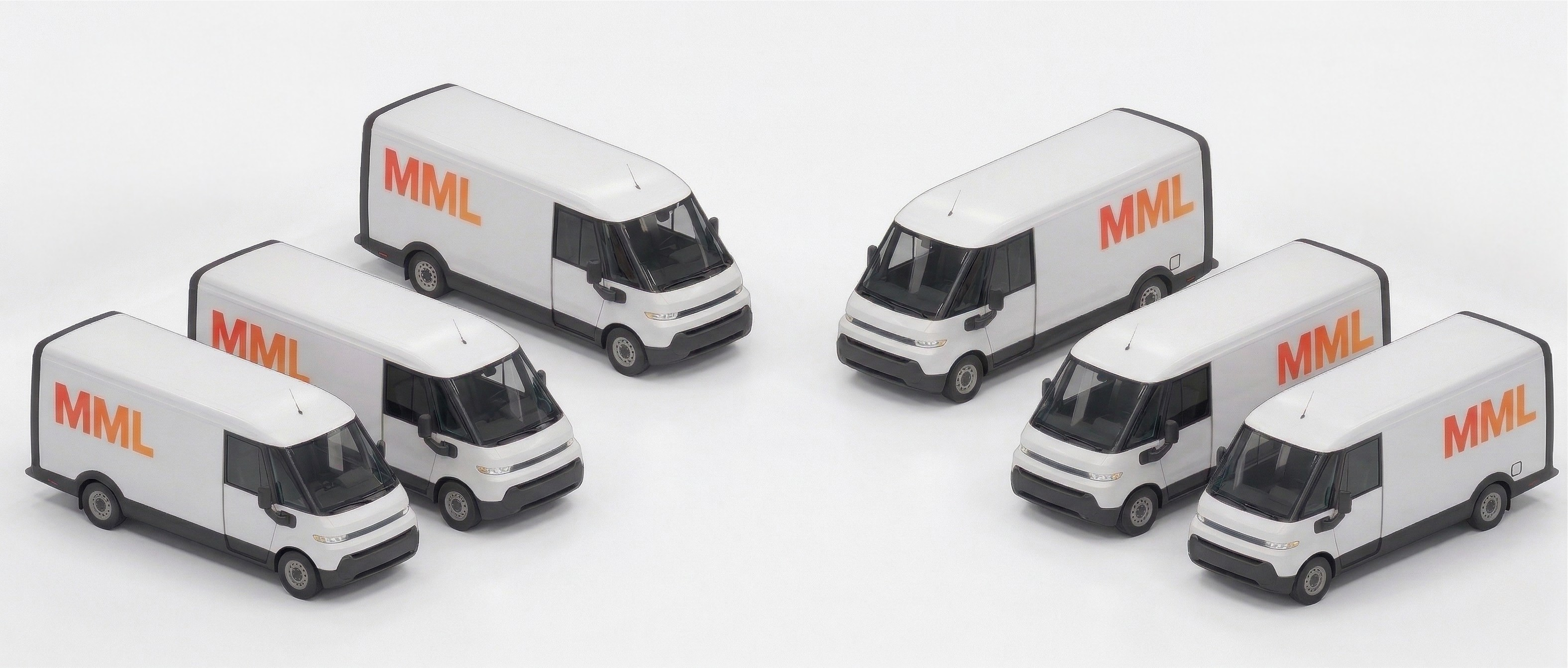 Fleet of MML electric delivery vans