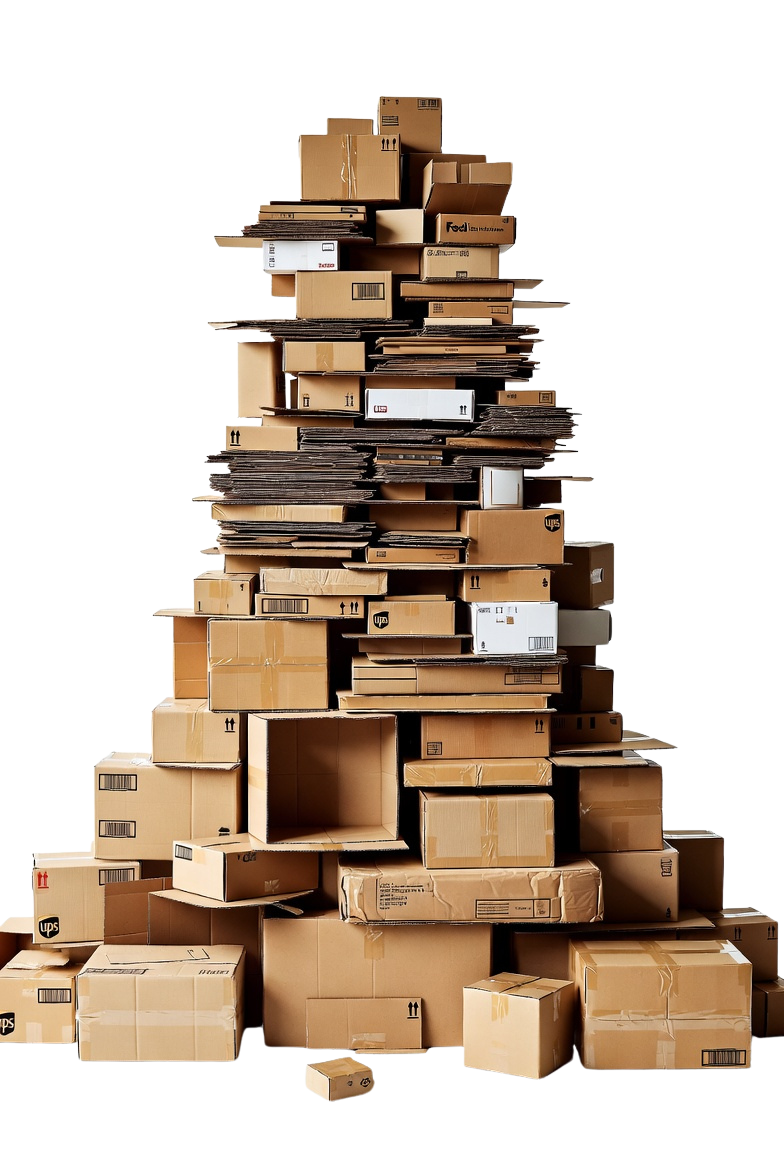 Mountain of packages ready for peak season delivery